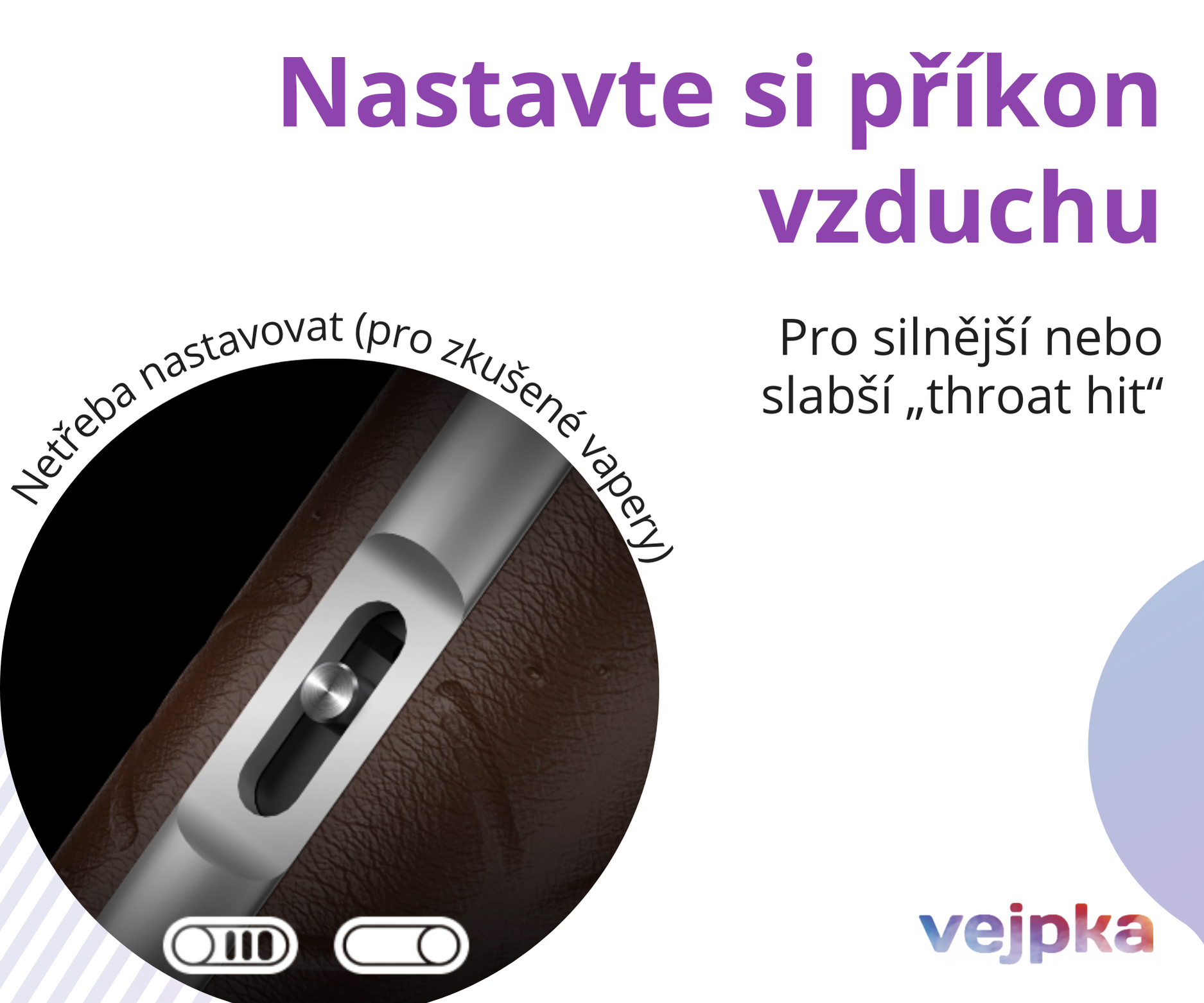 OXVA Xlim Go prítok vzduchu nastavenie